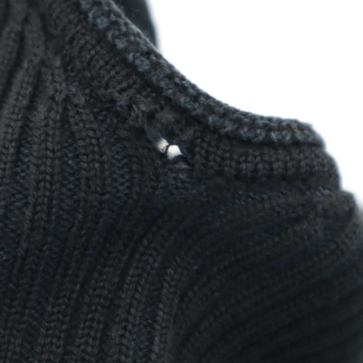 Emporio Armani エンポリオアルマーニ イタリア製 長袖 Vネック リブ ニット 48 ブラック メンズ