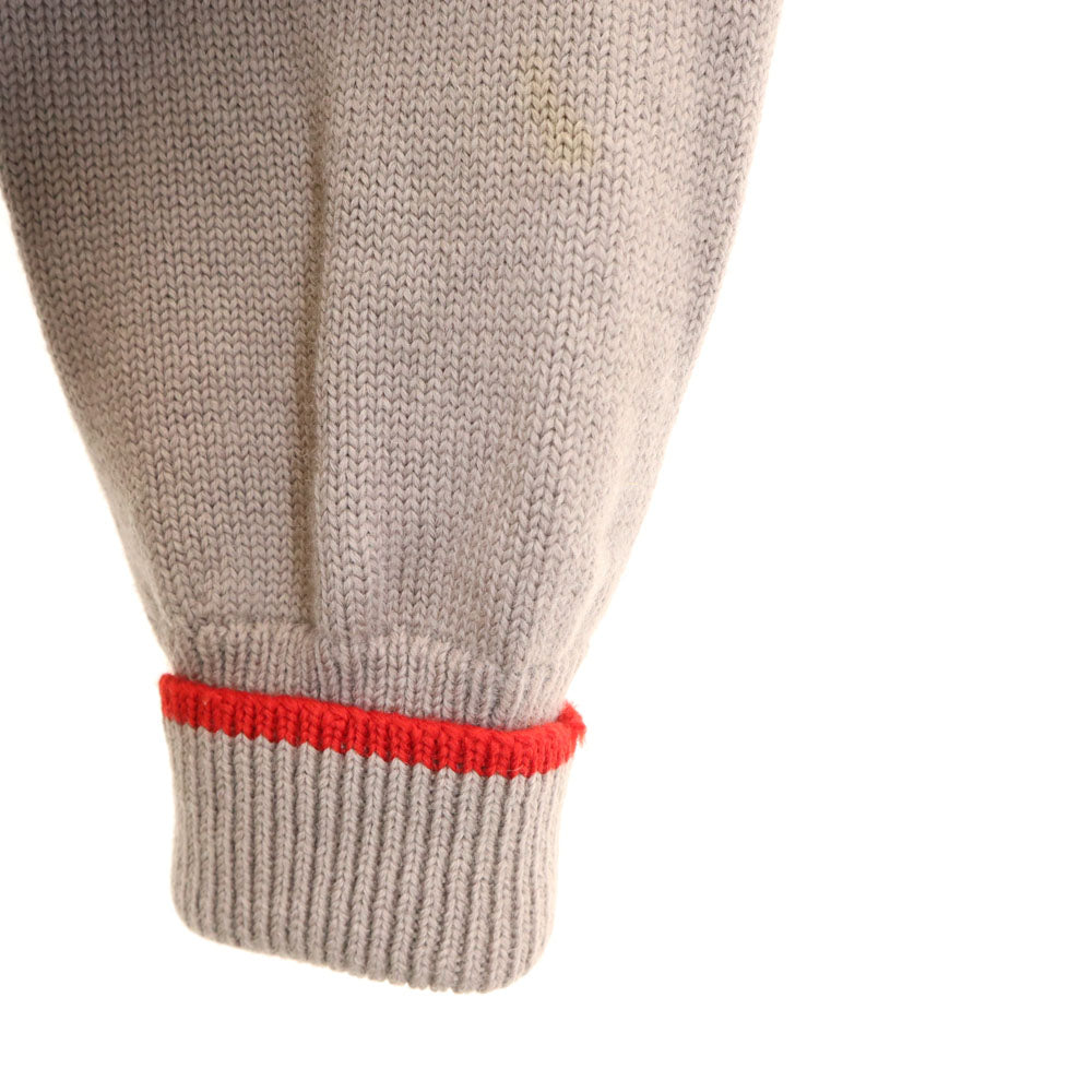 ROGAN ローガン 50s 60s ヴィンテージ ウールブレンド 長袖 レタード カーディガン グレー メンズ