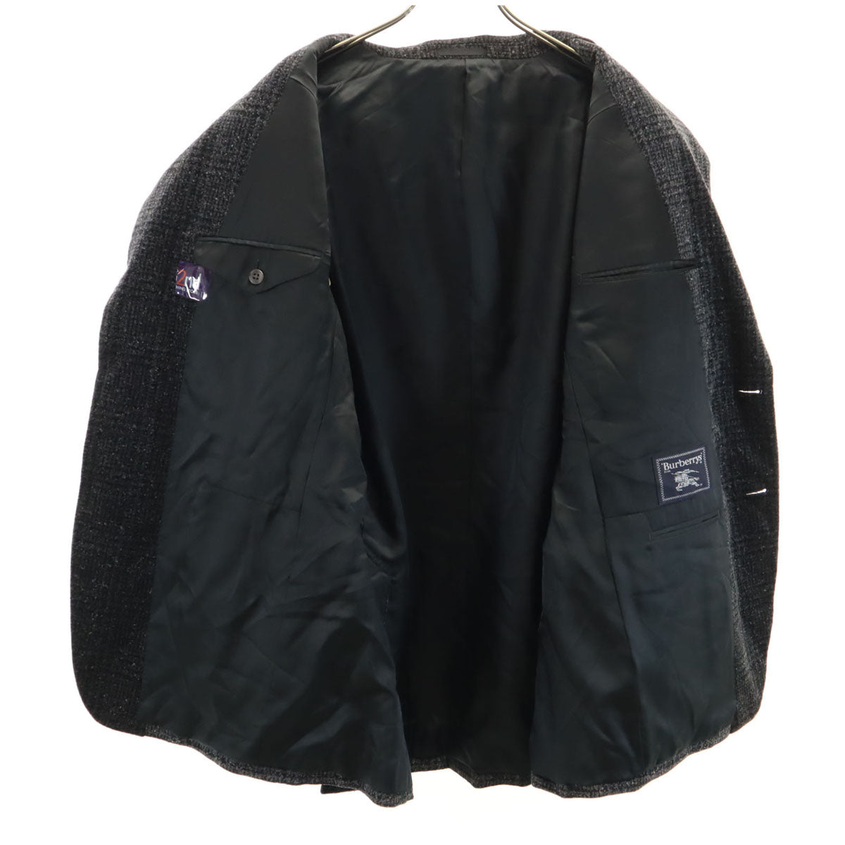Burberrys バーバリーズ 90s 日本製 オールド チェック柄 テーラードジャケット BB7 チャコールグレー 三陽商会 メンズ