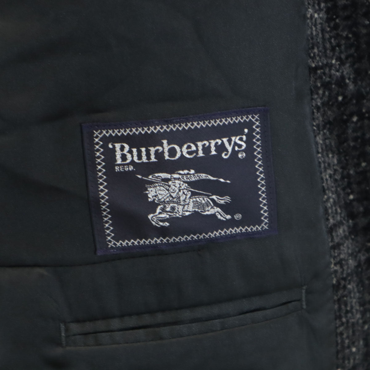 Burberrys バーバリーズ 90s 日本製 オールド チェック柄 テーラードジャケット BB7 チャコールグレー 三陽商会 メンズ