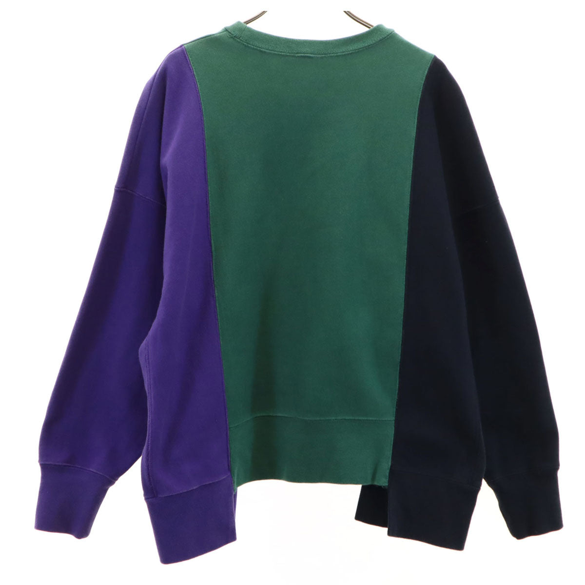 Champion チャンピオン 直営店限定 長袖 リバースウィーブ スウェット トレーナー S 深緑 ドッキング メンズ