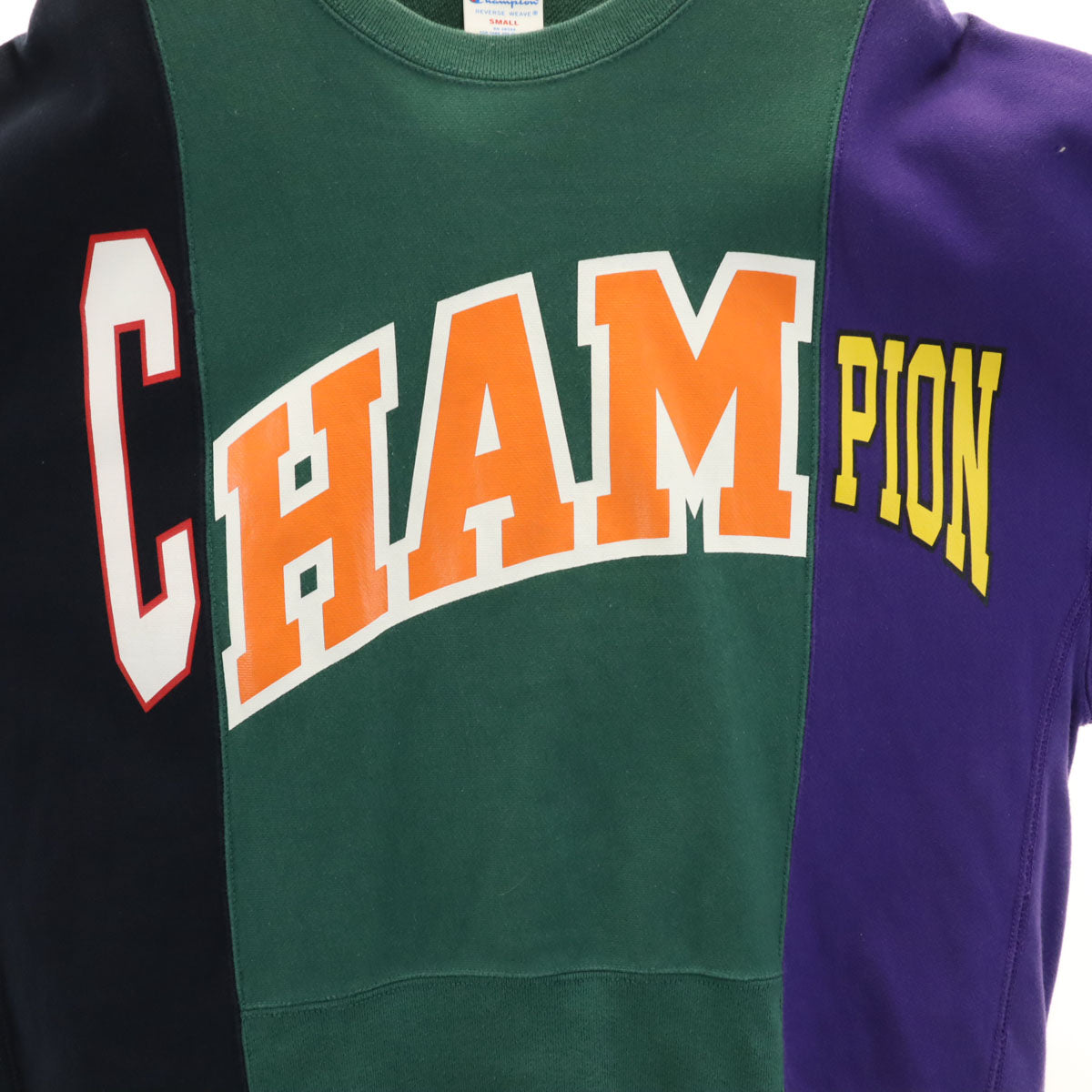 Champion チャンピオン 直営店限定 長袖 リバースウィーブ スウェット トレーナー S 深緑 ドッキング メンズ