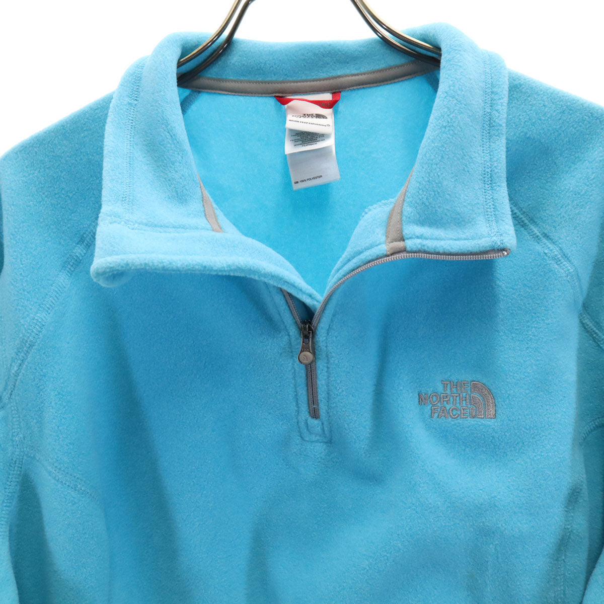 THE NORTH FACE ノースフェイス ハーフジップ フリースジャケット XL ターコイズ アウトドア AJHP プルオーバー レディース