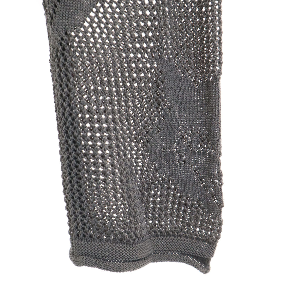 未使用 HYSTERIC GLAMOUR ヒステリックグラマー 日本製 長袖 猫 メッシュ編み チュニック FREE グレー タグ付き ニット レディース