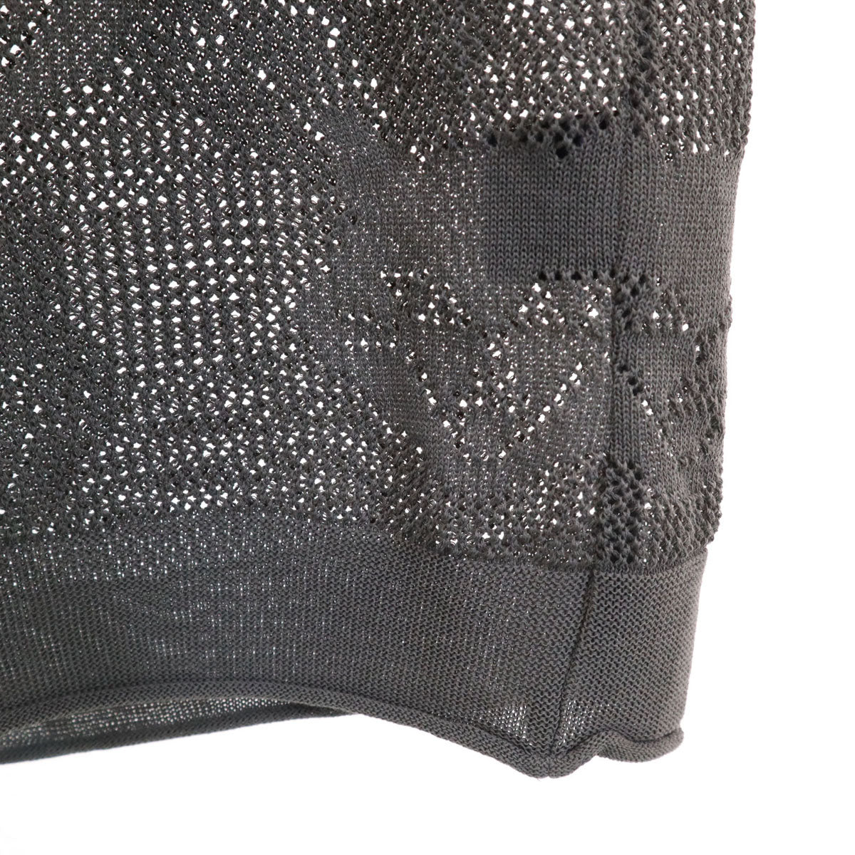 未使用 HYSTERIC GLAMOUR ヒステリックグラマー 日本製 長袖 猫 メッシュ編み チュニック FREE グレー タグ付き ニット レディース