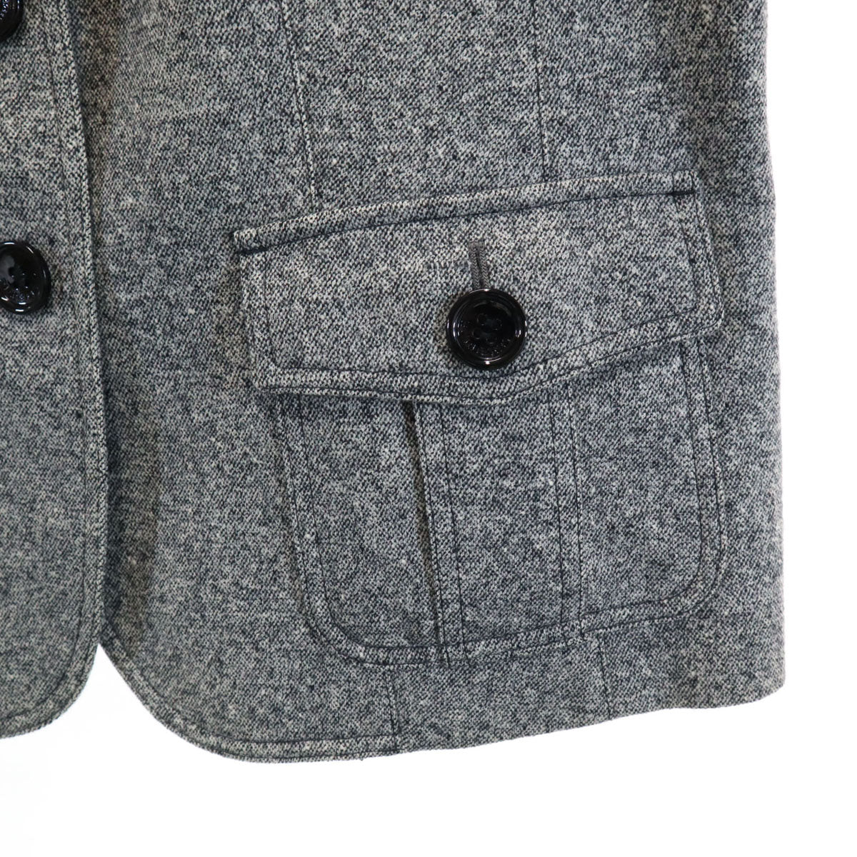 BURBERRY LONDON バーバリーロンドン 日本製 ウールブレンド テーラードジャケット 46 グレー 三陽商会 レディース