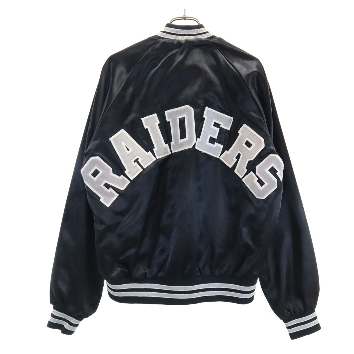 CHALK LINE JERZEES チョークライン NFL レイダース サテン スタジャン M ブラック メンズ