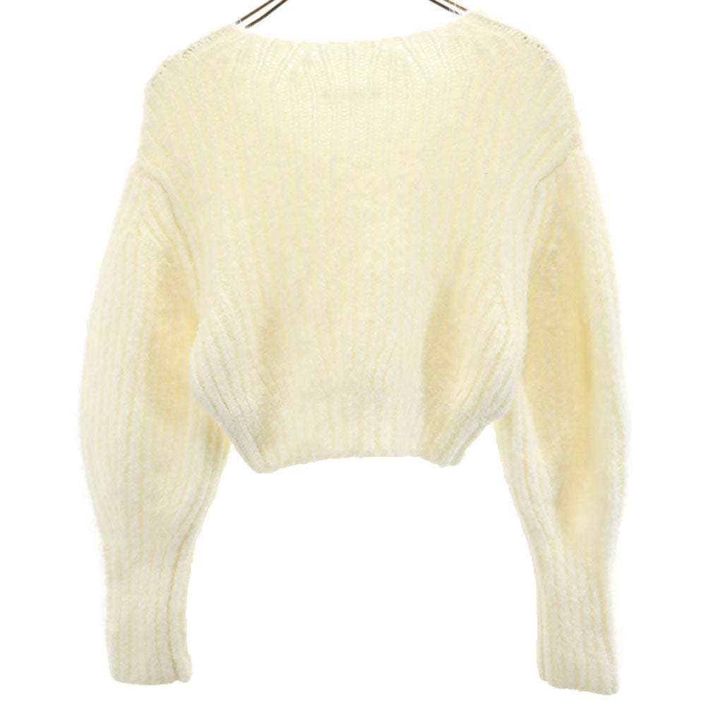 SNIDEL スナイデル 23年モデル 長袖 Vネック セーター F 白 ニット ショート丈 SWNT235087 レディース