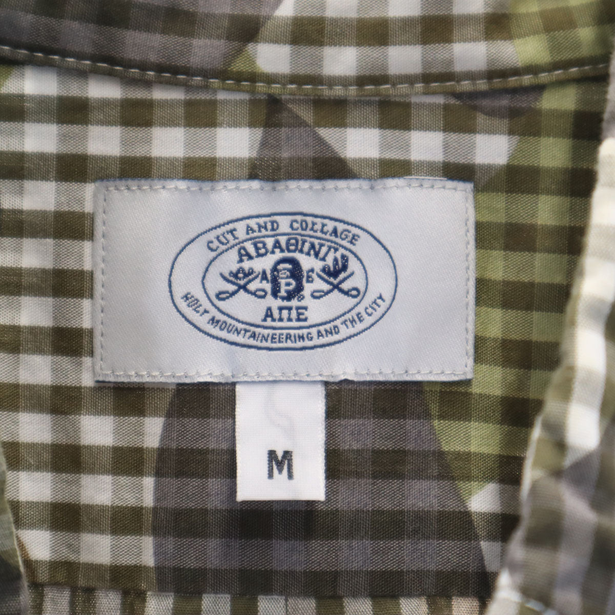 A BATHING APE アベイシングエイプ 日本製 長袖 ボタンダウンシャツ M グレー系 メンズ