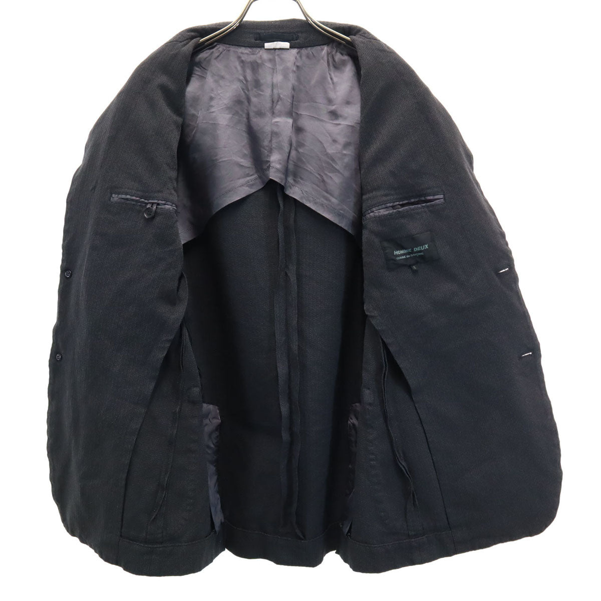 COMME des GARCONS HOMME DEUX コムデギャルソンオムドゥ 2016年 日本製 ストライプ柄 スーツ 上下 セットアップ S/XS チャコールグレー メンズ