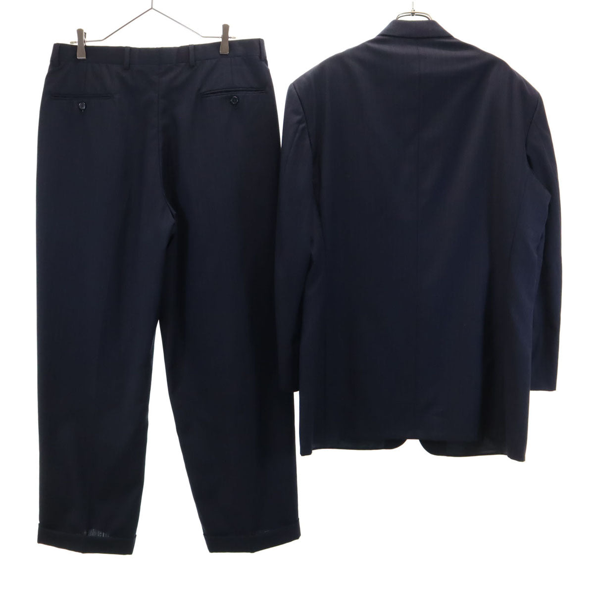 GIORGIO ARMANI ジョルジオアルマーニ 90s イタリア製 オールド ストライプ柄 スーツ 上下 セットアップ 52 ネイビー メンズ