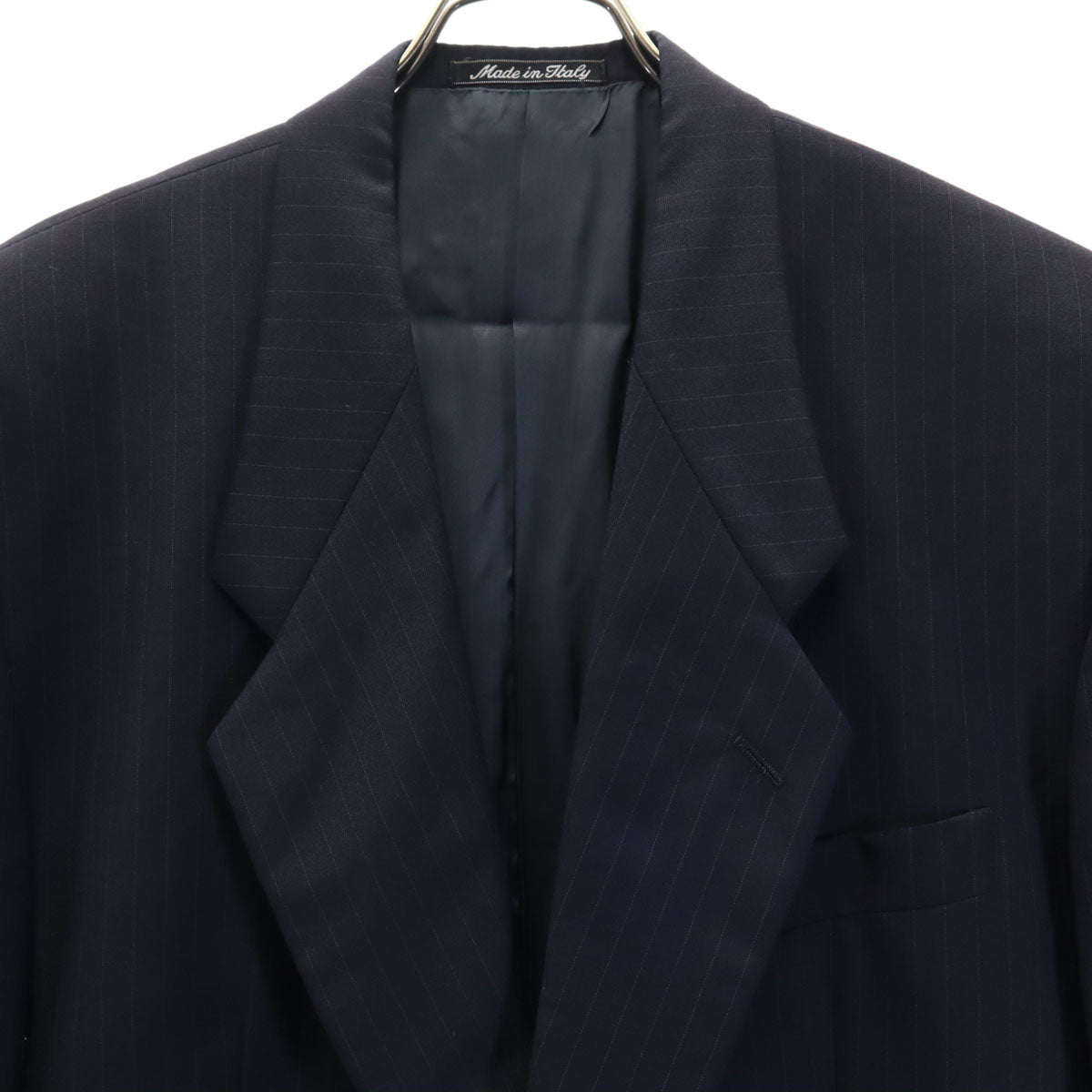 GIORGIO ARMANI ジョルジオアルマーニ 90s イタリア製 オールド ストライプ柄 スーツ 上下 セットアップ 52 ネイビー メンズ