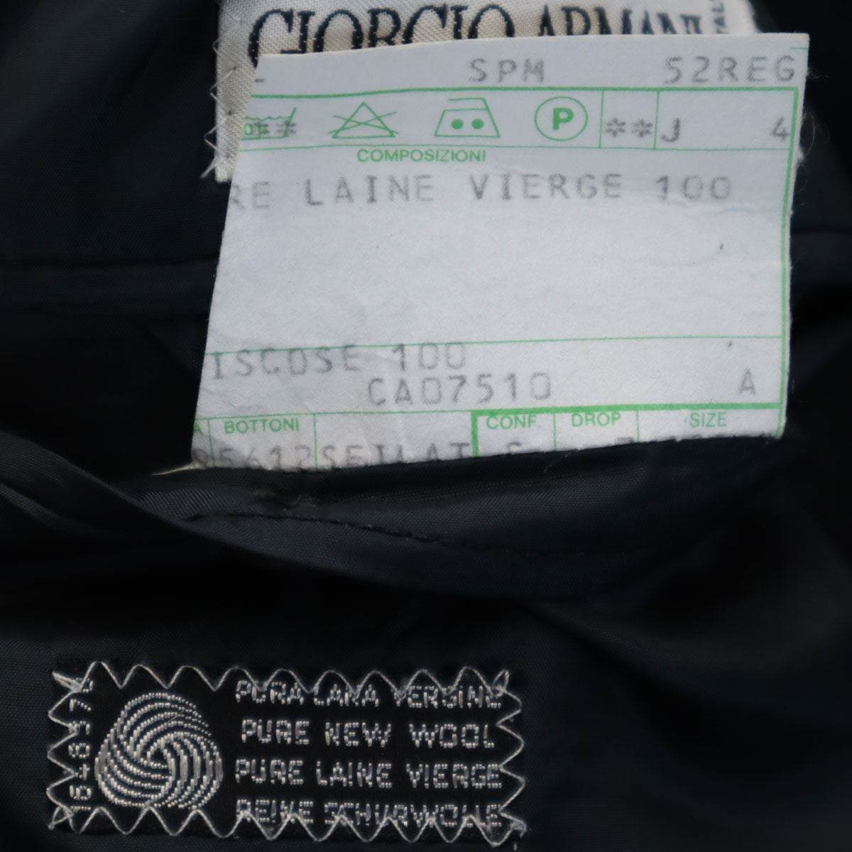 GIORGIO ARMANI ジョルジオアルマーニ 90s イタリア製 オールド ストライプ柄 スーツ 上下 セットアップ 52 ネイビー メンズ