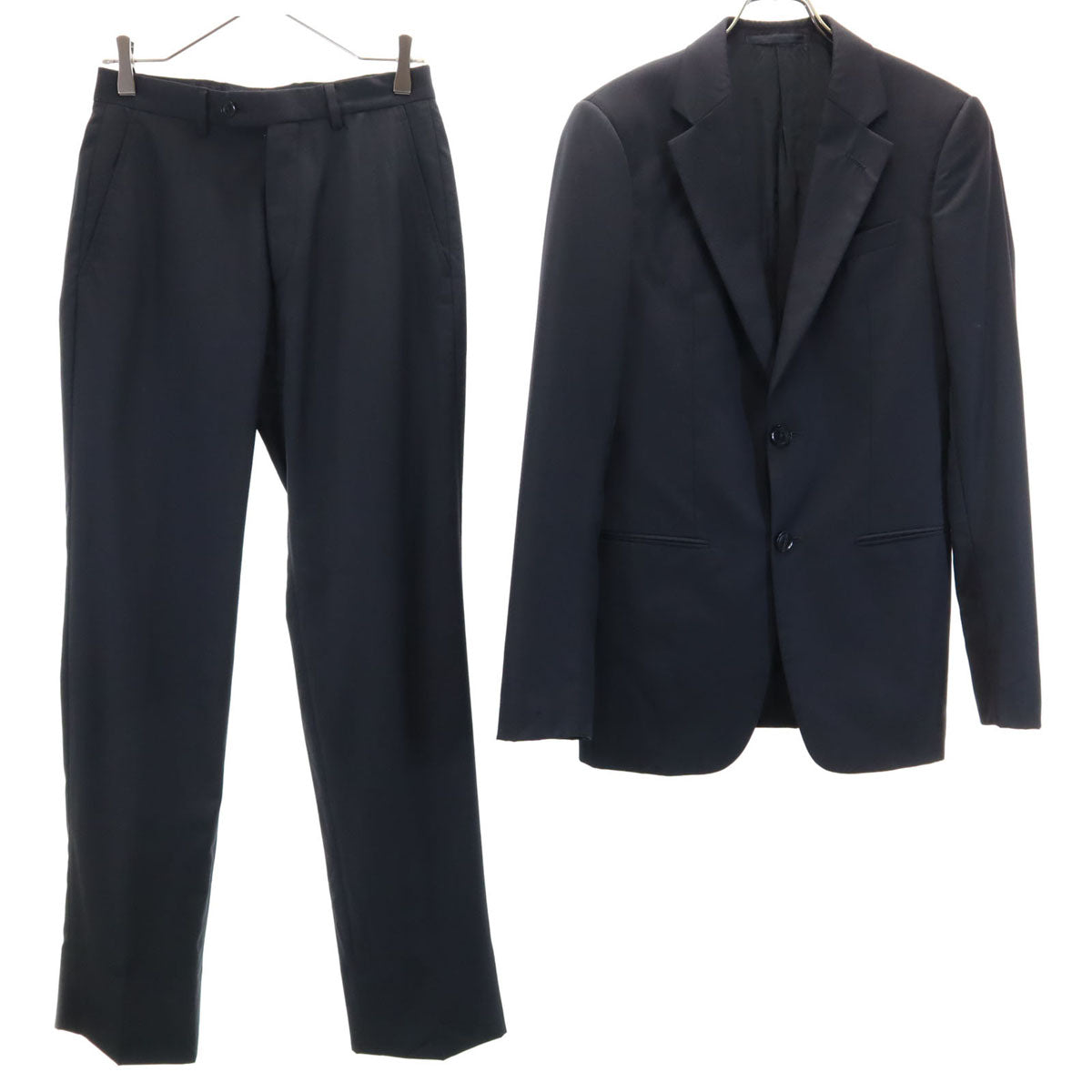 ARMANI COLLEZIONI アルマーニコレッツォーニ イタリア製 シャドーハウンドトゥース柄 スーツ 上下 セットアップ 44 ブラック 千鳥格子 メンズ