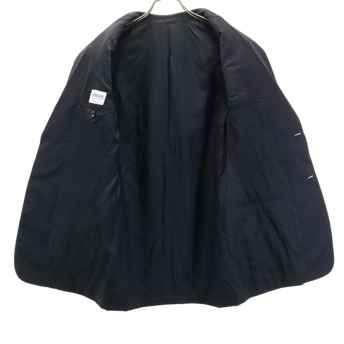 ARMANI COLLEZIONI アルマーニコレッツォーニ イタリア製 シャドーハウンドトゥース柄 スーツ 上下 セットアップ 44 ブラック 千鳥格子 メンズ