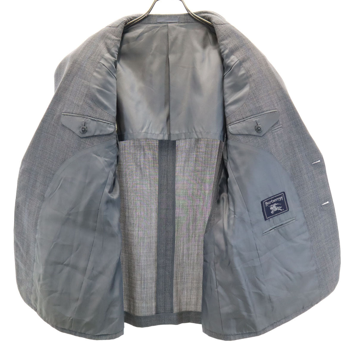 Burberrys バーバリーズ 90s 日本製 オールド チェック柄 スーツ 上下 セットアップ AB5 グレー 三陽商会 メンズ