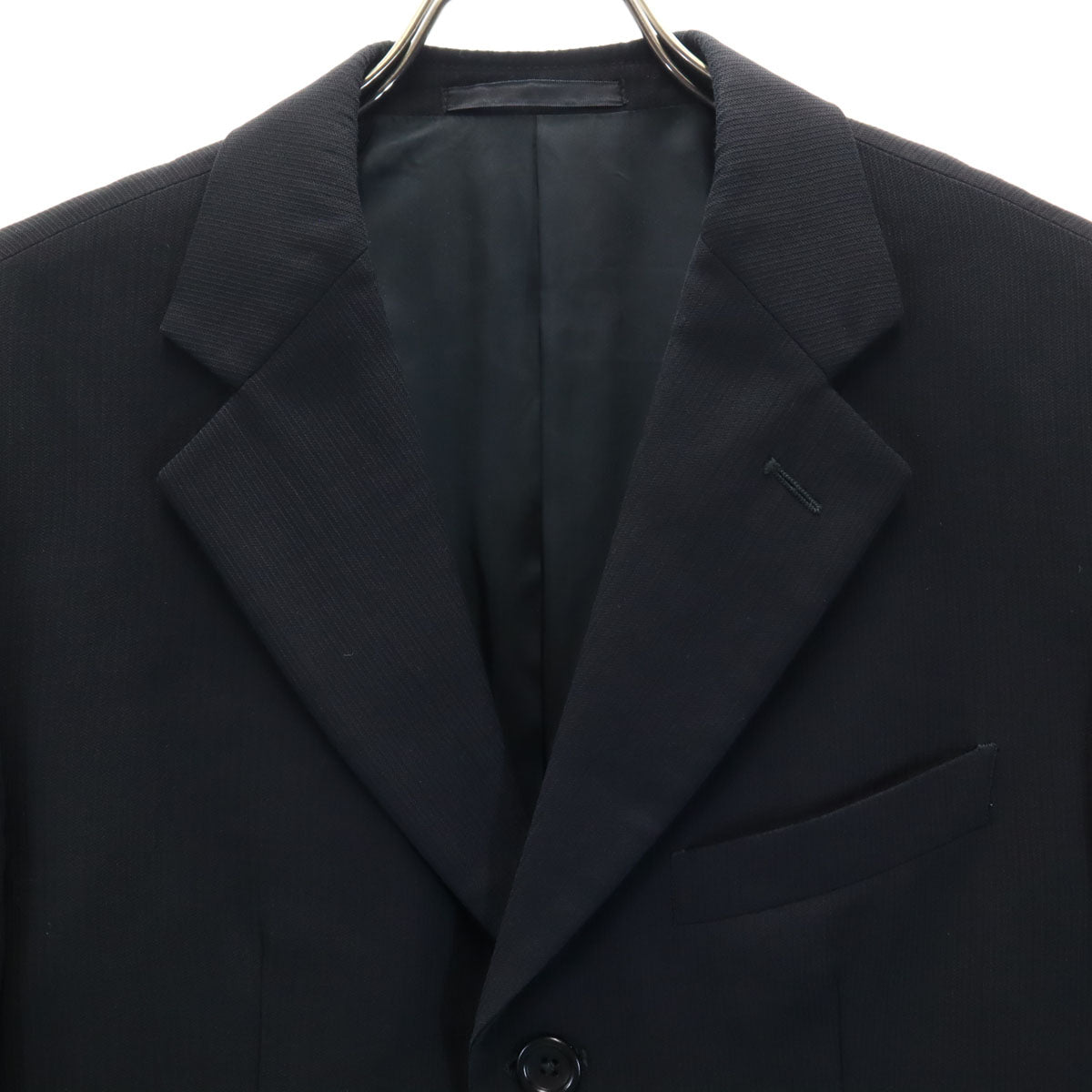 ARMANI COLLEZIONI アルマーニコレッツォーニ ヘリンボーン スーツ 上下 セットアップ 46 ブラック メンズ