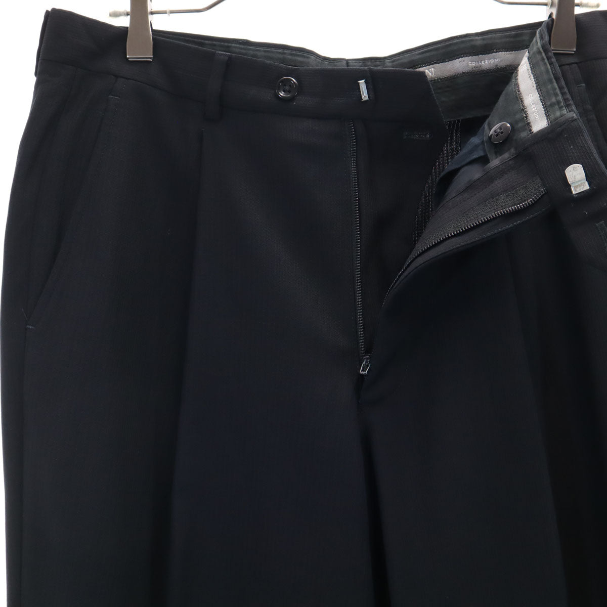 ARMANI COLLEZIONI アルマーニコレッツォーニ ヘリンボーン スーツ 上下 セットアップ 46 ブラック メンズ