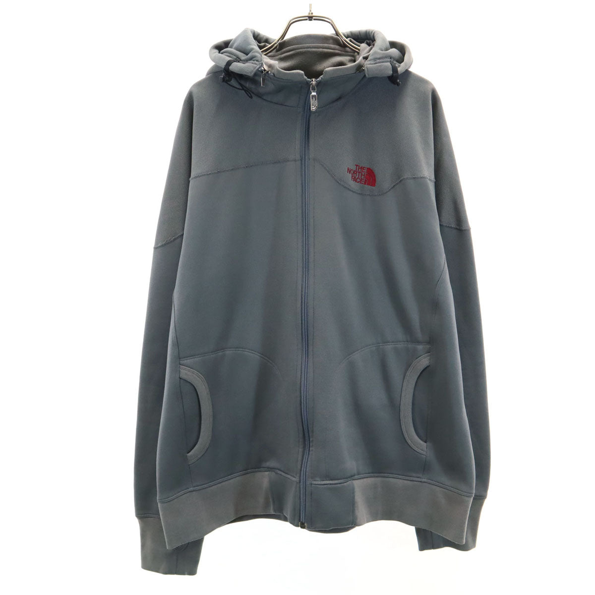 THE NORTH FACE ノースフェイス 長袖 ジップパーカー XL グレー AT40754 アウトドア 裏起毛 メンズ