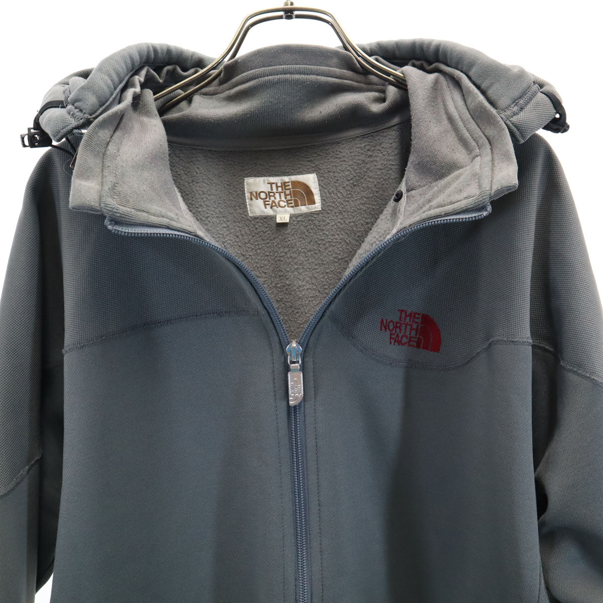 THE NORTH FACE ノースフェイス 長袖 ジップパーカー XL グレー AT40754 アウトドア 裏起毛 メンズ