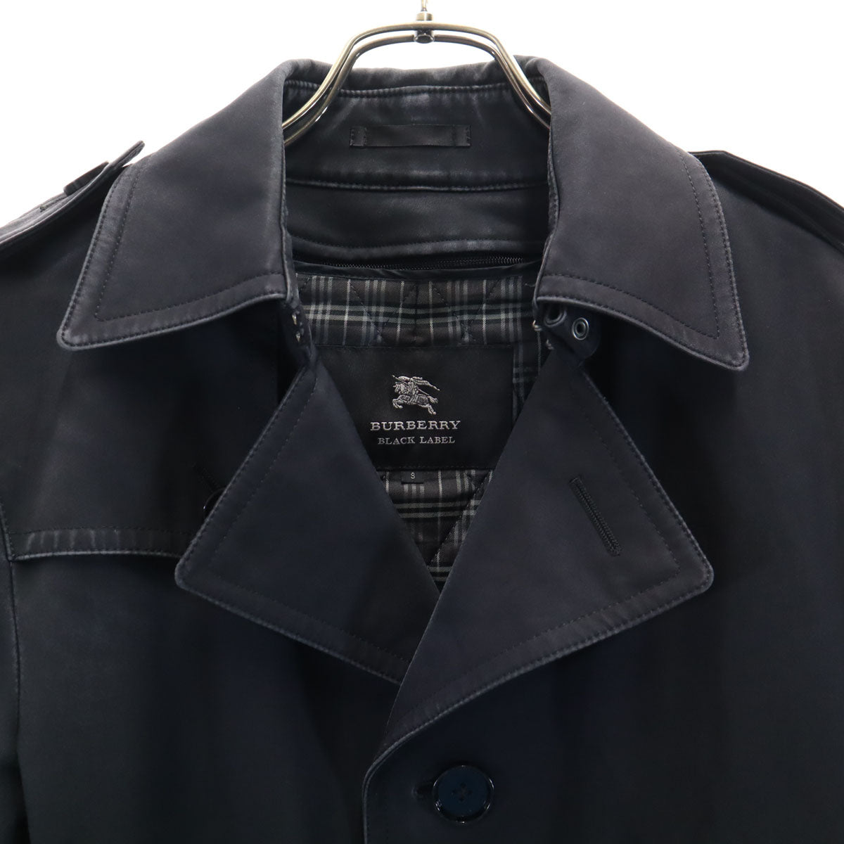 三陽商会 バーバリーブラックレーベル【BURBERRY BLACK LABEL】麻混 2B テーラードジャケット 黒/銀ボタン 本切羽 2993R4 BURBERRY BLACK LABEL バーバリー ブラックレーベル コート 三