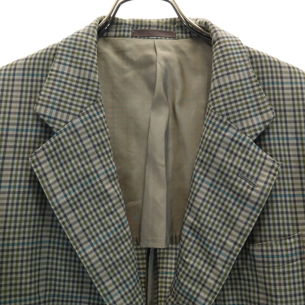 Burberrys バーバリーズ 90s シルクブレンド オールド チェック柄 テーラードジャケット BE5 グレー メンズ