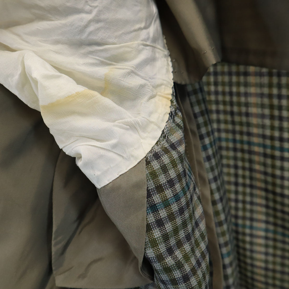 Burberrys バーバリーズ 90s シルクブレンド オールド チェック柄 テーラードジャケット BE5 グレー メンズ