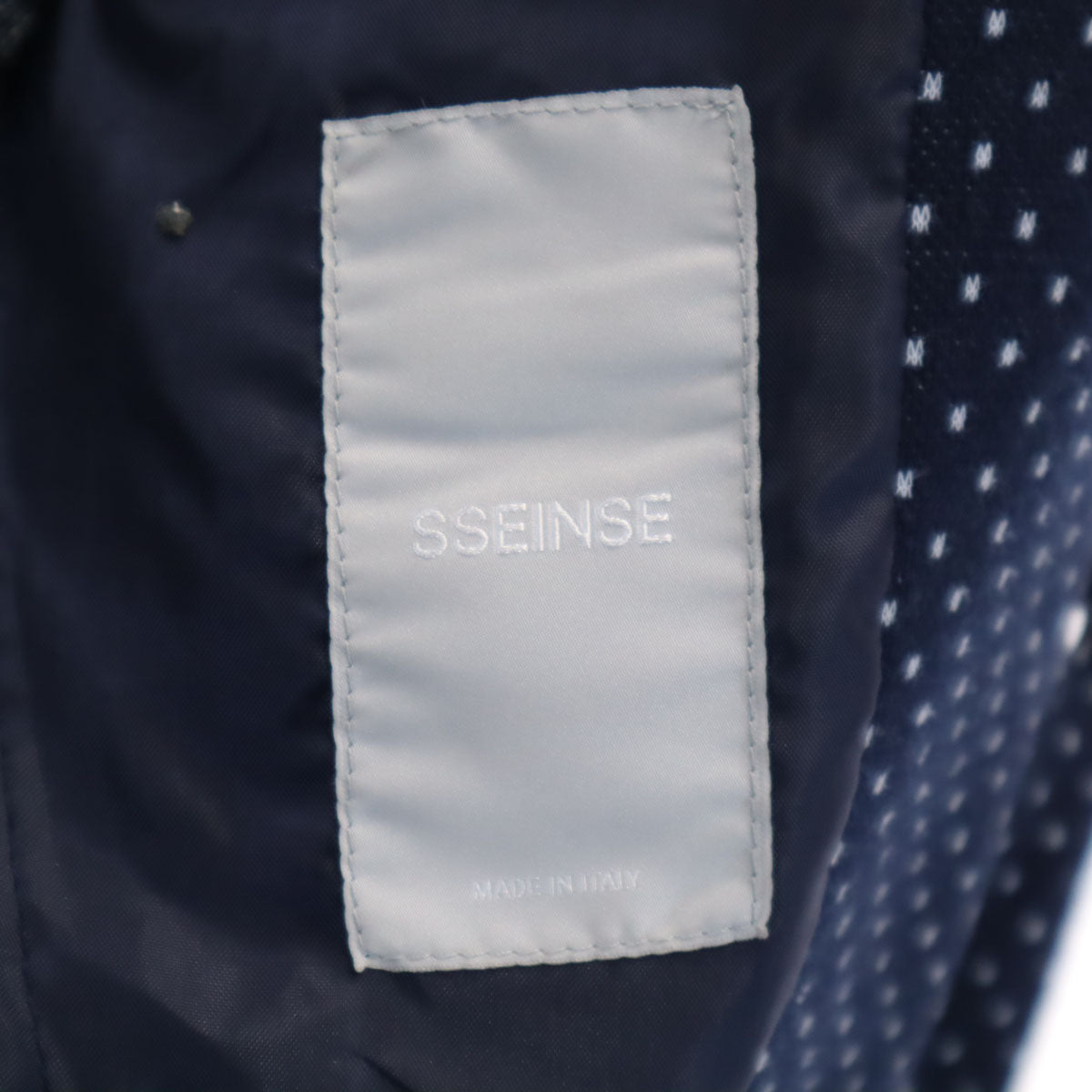 SSEINSE センス イタリア製 総柄 テーラードジャケット 44 ネイビー アンコン メンズ