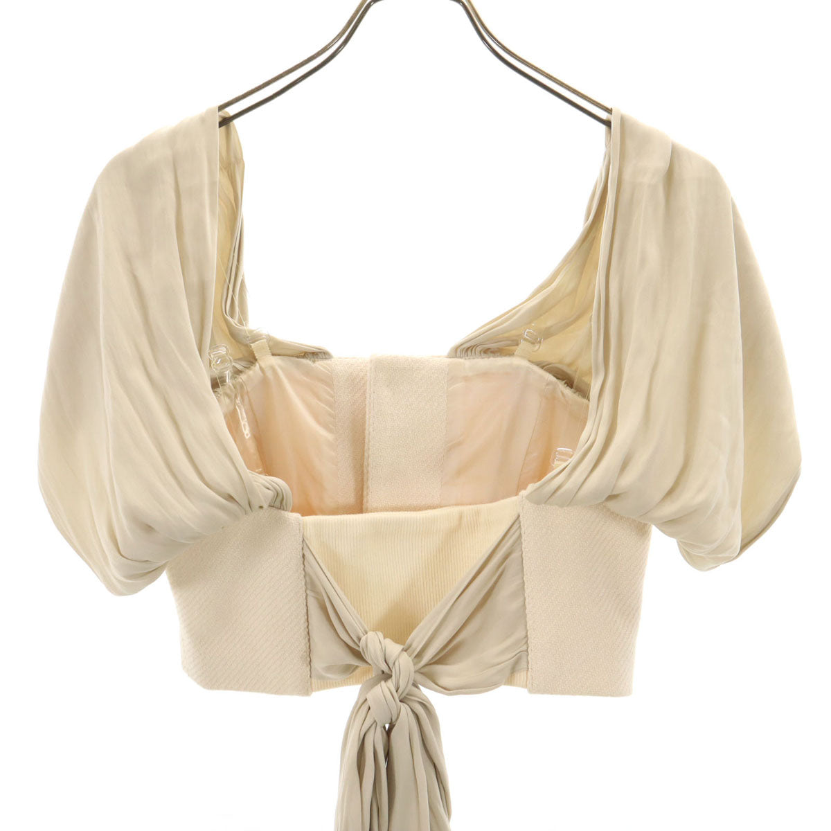 FUMIE TANAKA フミエタナカ 日本製 ギャザーリボン ビスチェ 1 ベージュ レディース