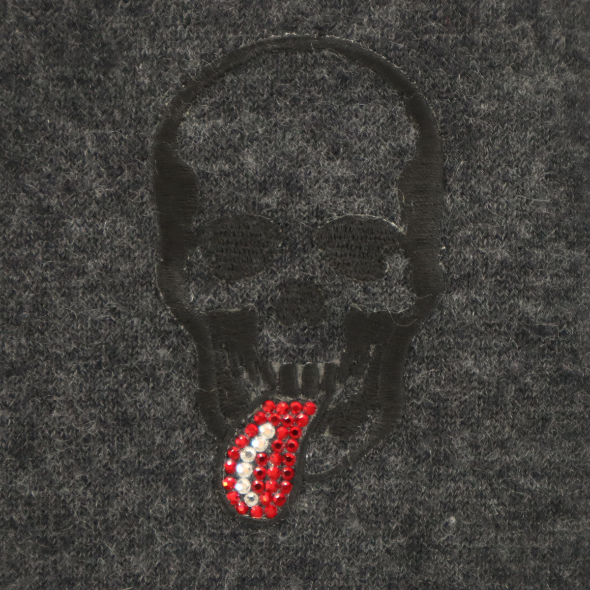 Lucien Pellat-Finet ルシアンペラフィネ カシミヤ100％ 長袖 Vネック ニットカーディガン M チャコールグレー レディース