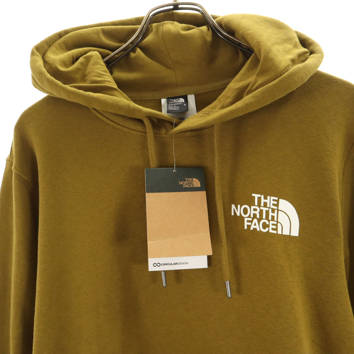 未使用 THE NORTH FACE ノースフェイス バックロゴ 長袖 スウェットパーカー M モスグリーン A7UNS アウトドア 裏起毛 メンズ