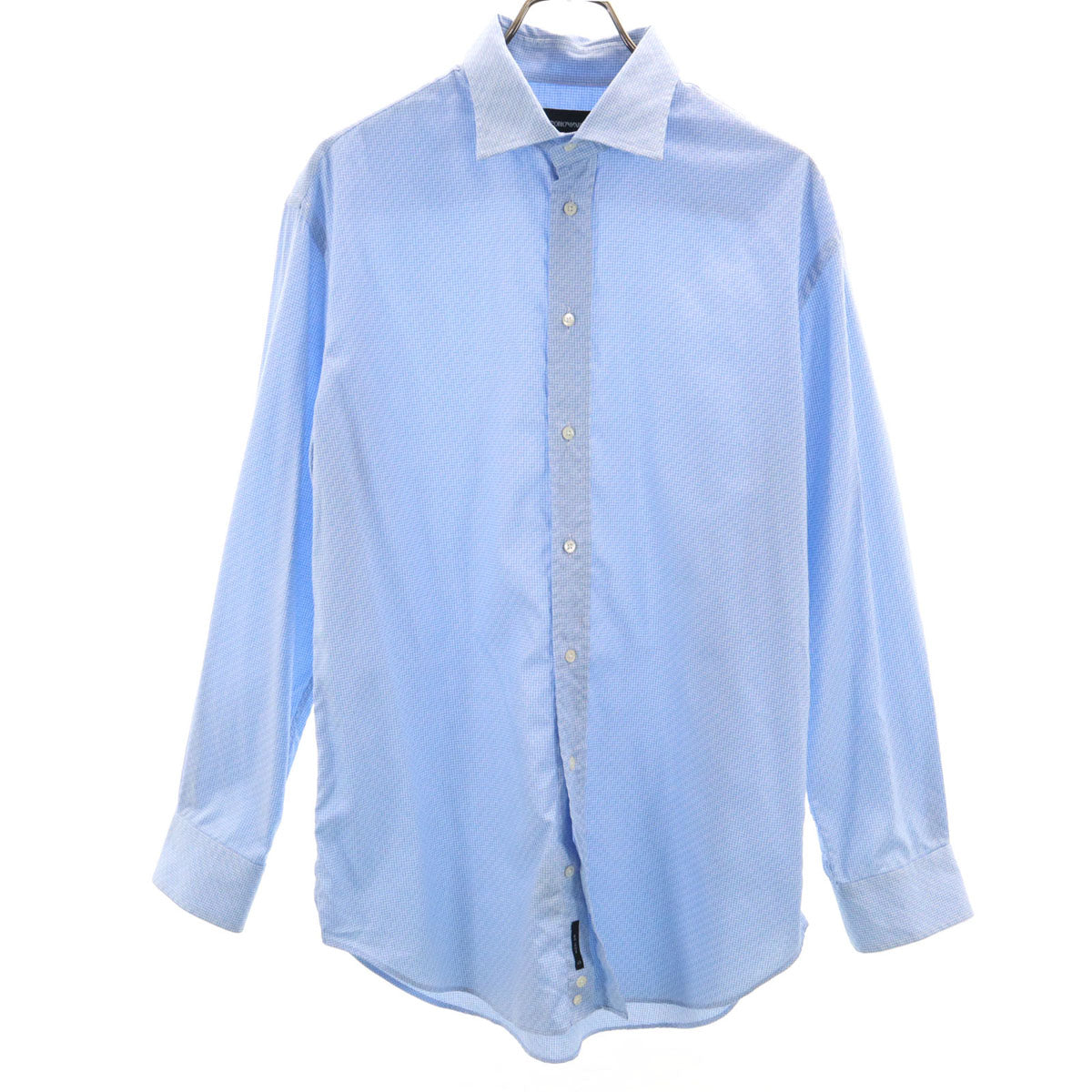 Emporio Armani エンポリオアルマーニ 格子柄 長袖 シャツ 42 ブルー系 MODERN FIT メンズ