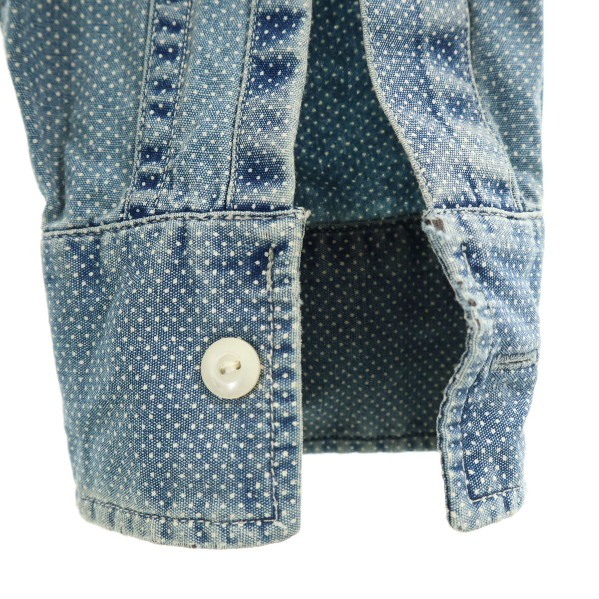 RALPH LAUREN ラルフローレン ドット 長袖 シャツ XS ブルー系 メンズ