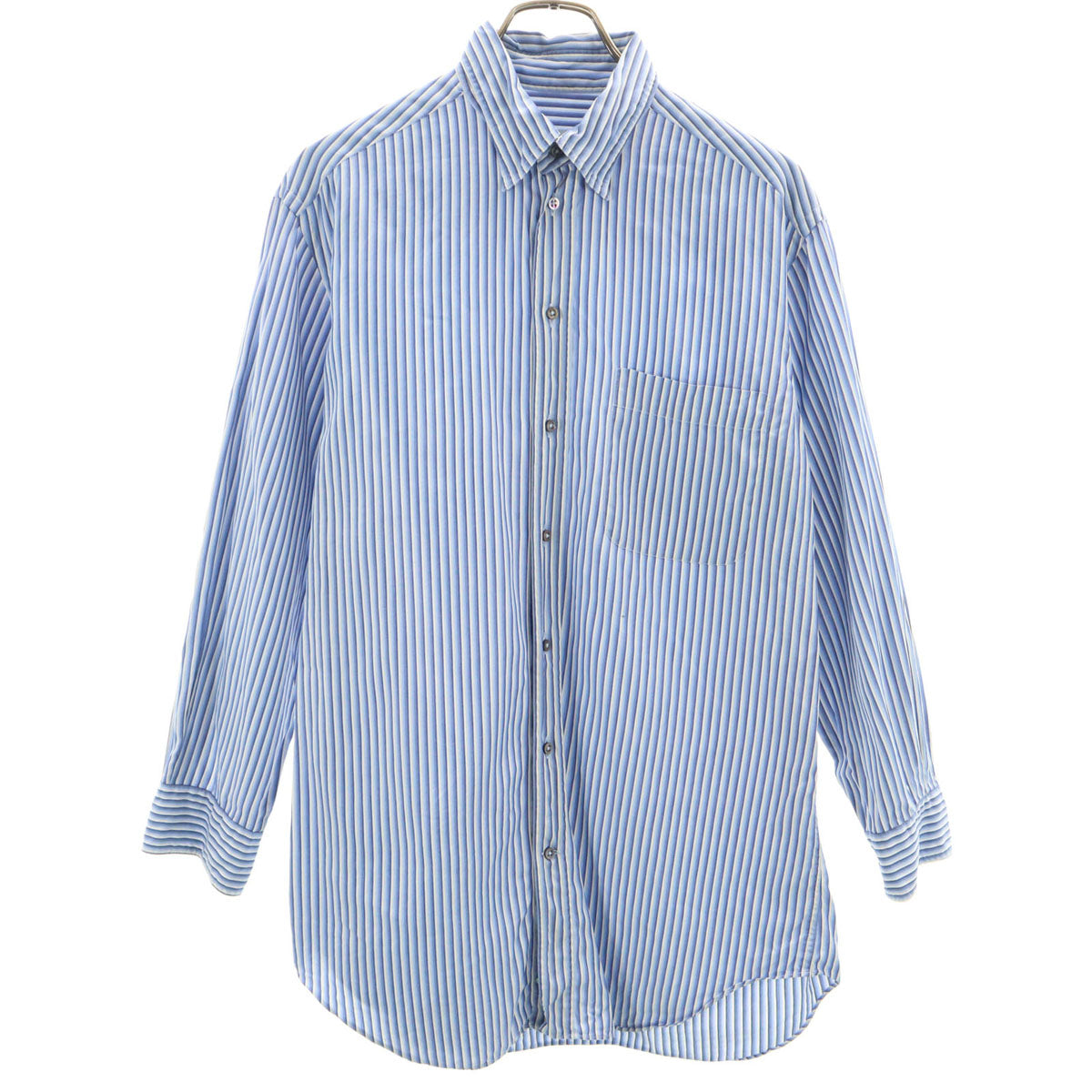 ARMANI COLLEZIONI アルマーニコレッツォーニ ストライプ 長袖 シャツ 39 ブルー系 メンズ