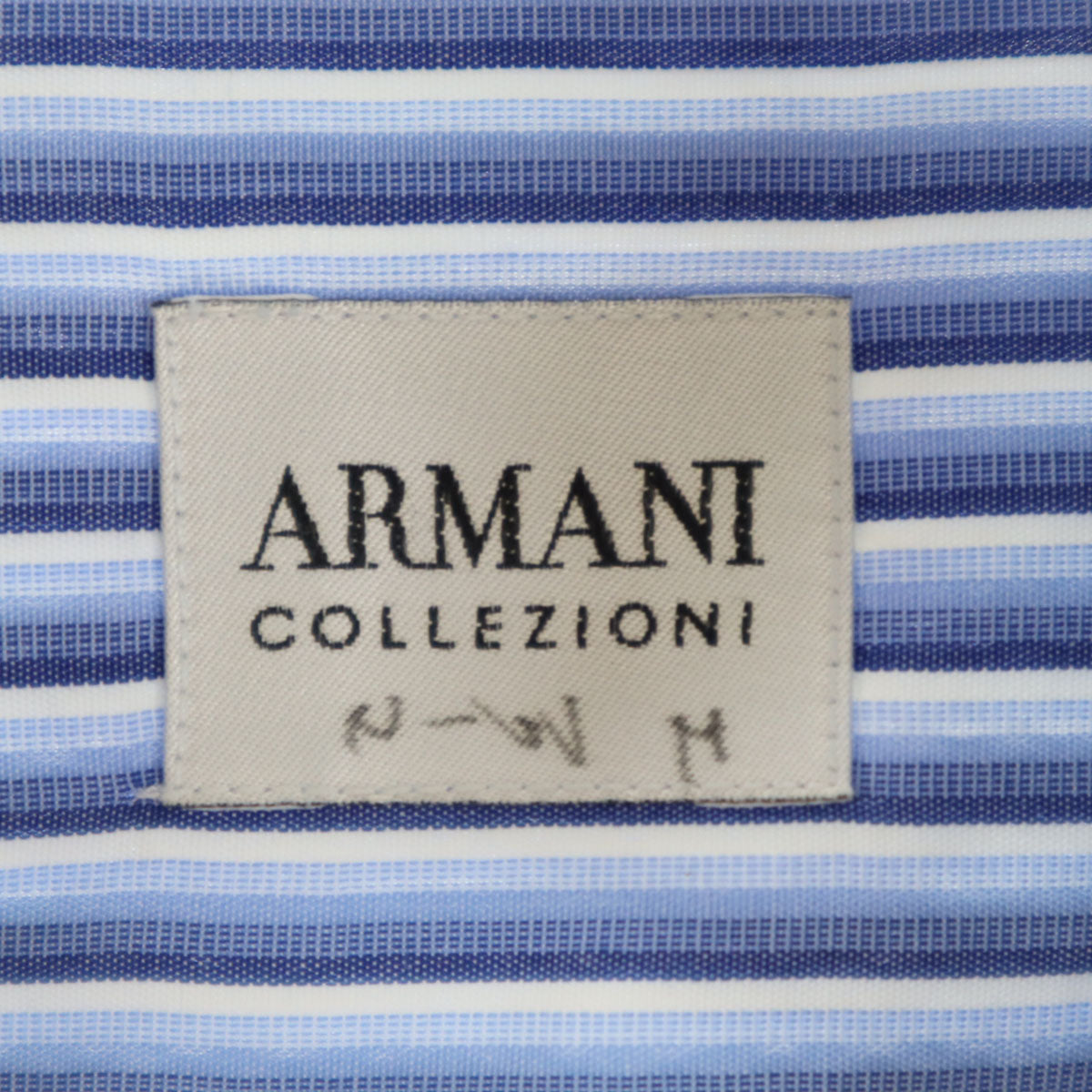 ARMANI COLLEZIONI アルマーニコレッツォーニ ストライプ 長袖 シャツ 39 ブルー系 メンズ
