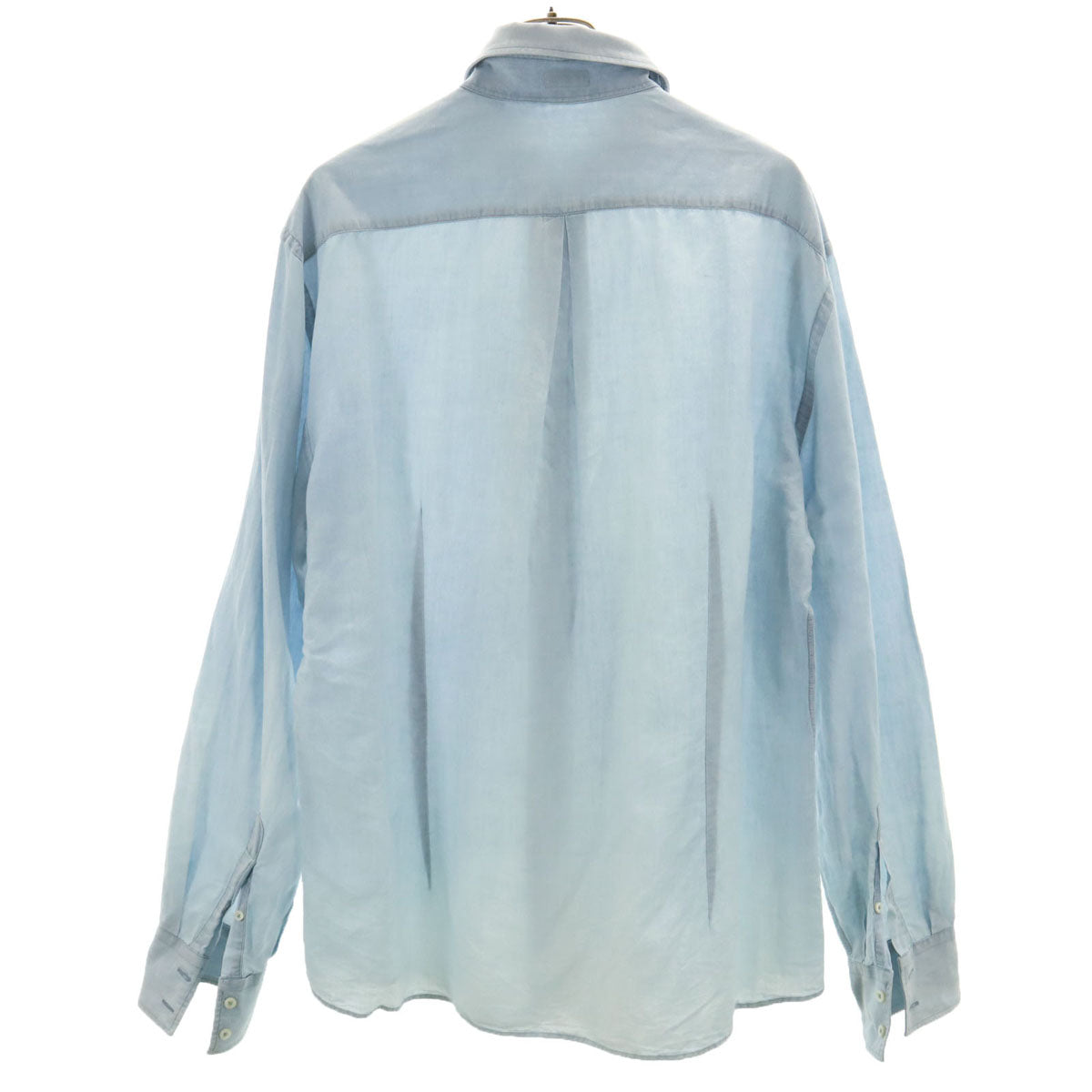 Brunello Cucinelli ブルネロクチネリ イタリア製 リネンブレンド 長袖 シャツ XXL ブルー系 メンズ