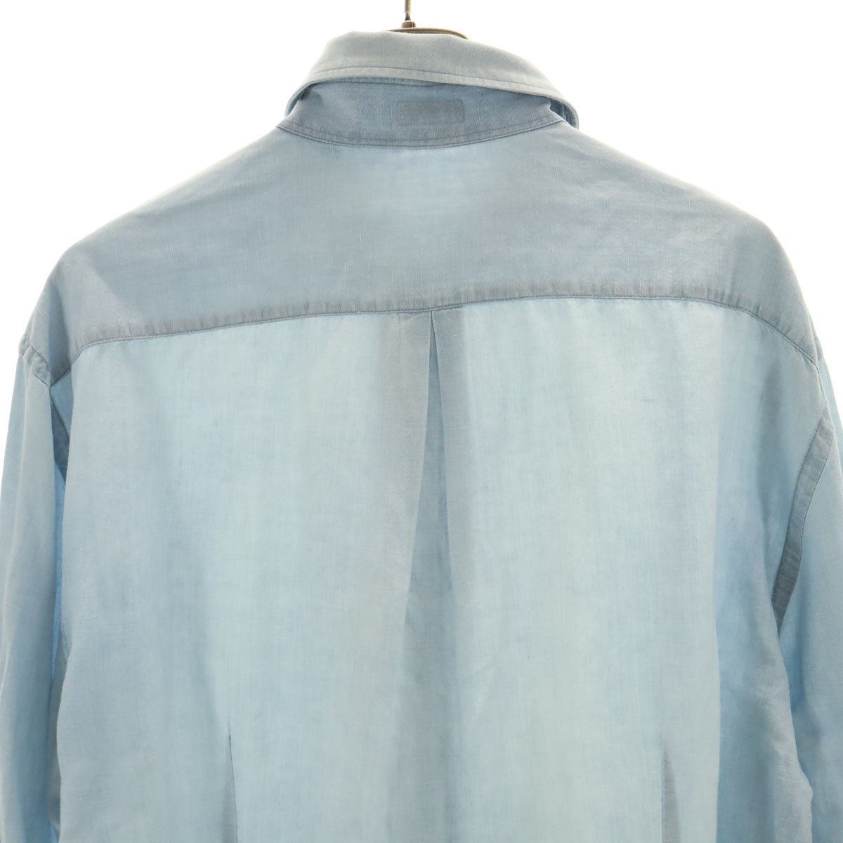 Brunello Cucinelli ブルネロクチネリ イタリア製 リネンブレンド 長袖 シャツ XXL ブルー系 メンズ