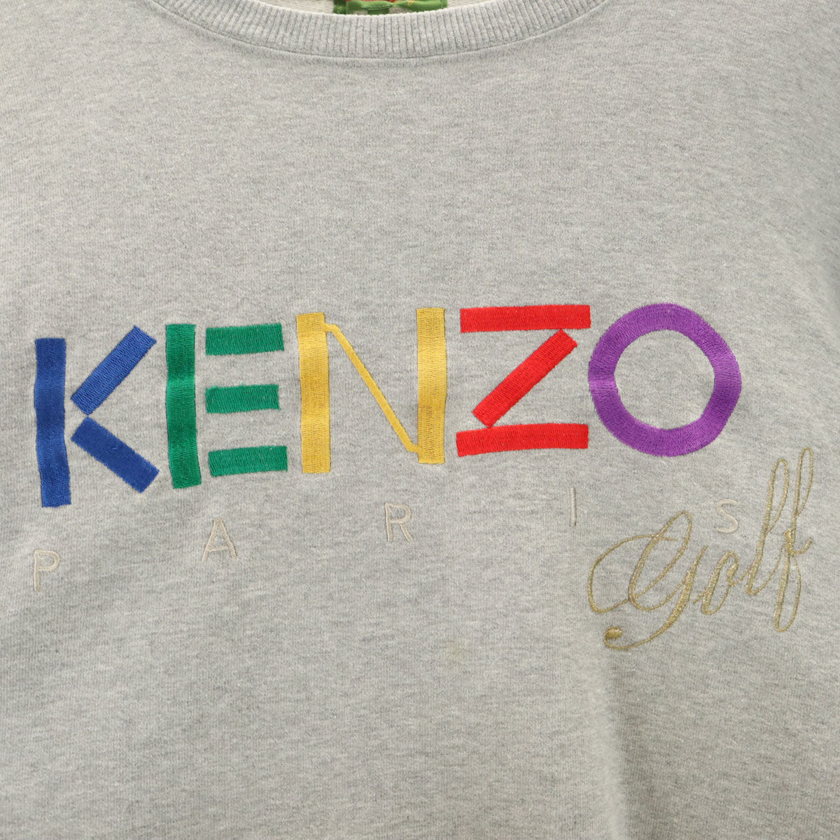 VINTAGE Kenzo GOLF カラフル刺繍ロゴ フリーススウェット　XL KENZO GOLF ケンゾーゴルフ 90s 日本製 オールド 長袖 トレーナー 4