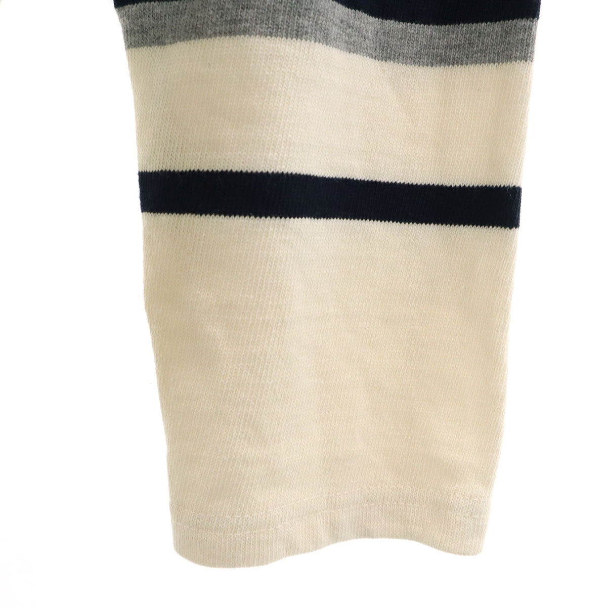 23ku HOMME ニジュウサンクオム ボーダー 長袖 カットソー 46 オフホワイト メンズ