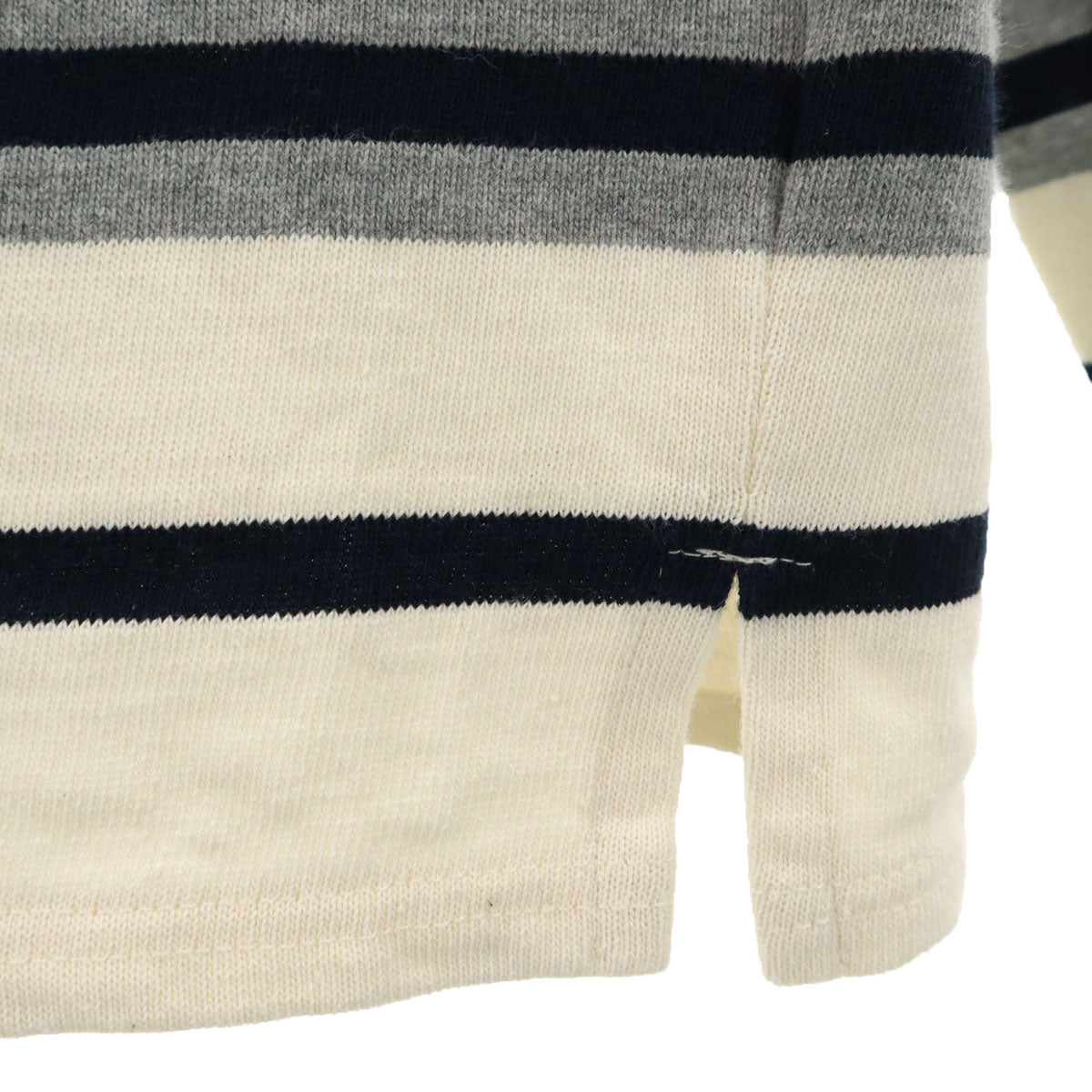 23ku HOMME ニジュウサンクオム ボーダー 長袖 カットソー 46 オフホワイト メンズ