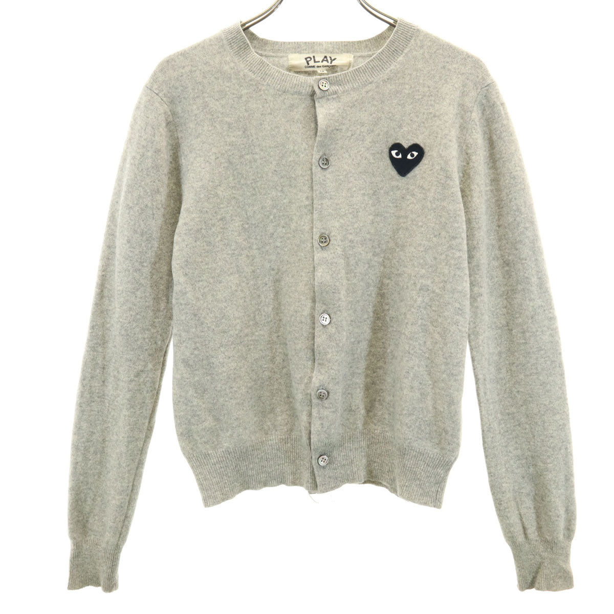 PLAY COMME des GARCONS プレイコムデギャルソン 2007年 日本製 長袖 ニットカーディガン M グレー レディース