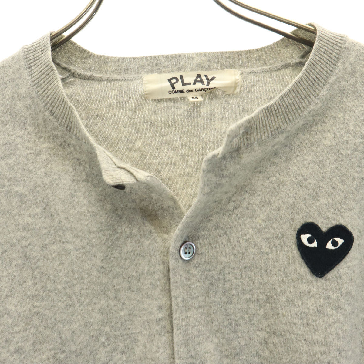 PLAY COMME des GARCONS プレイコムデギャルソン 2007年 日本製 長袖 ニットカーディガン M グレー レディース