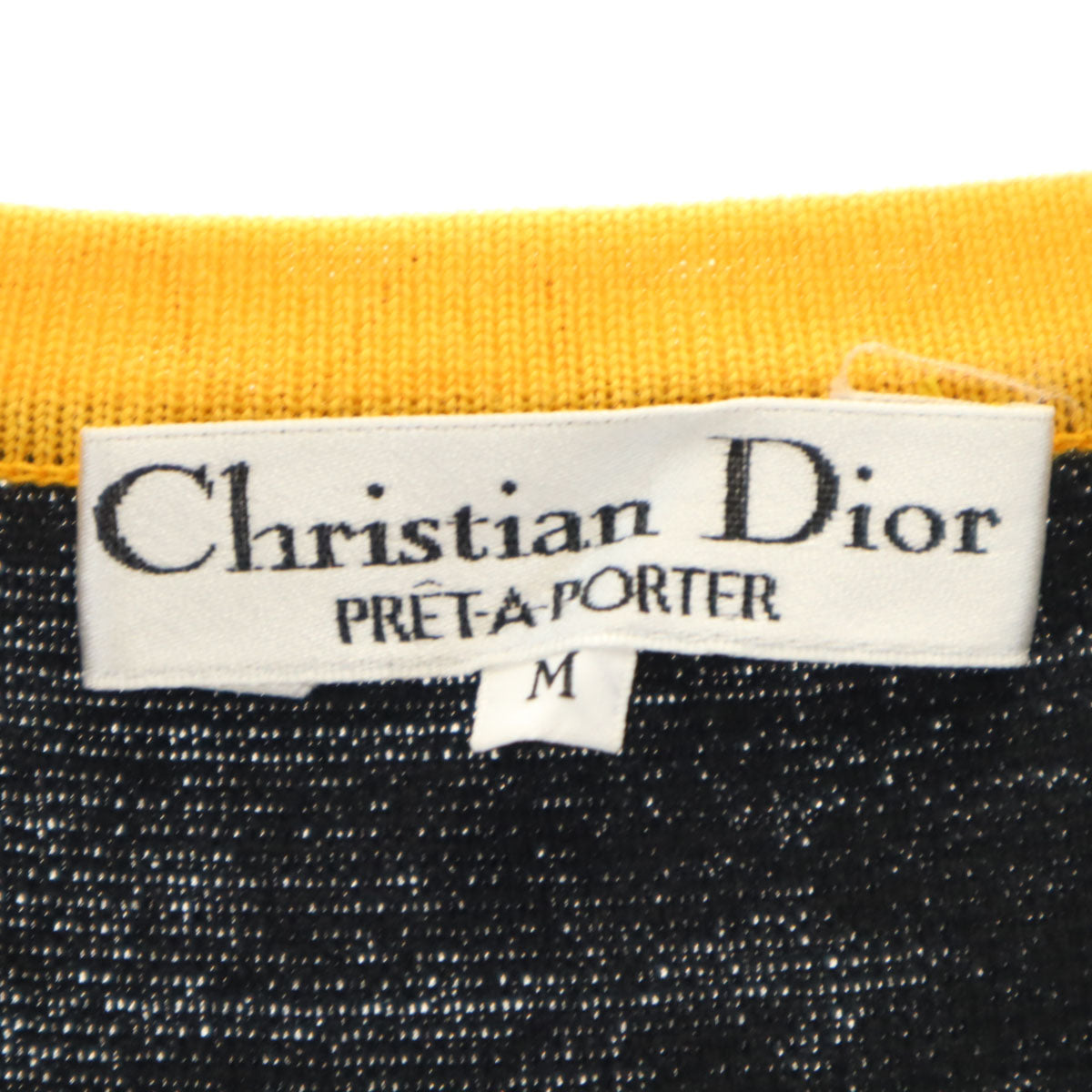 Christian Dior PRET-A-PORTER クリスチャンディオール プレタポルテ 90s オールド 長袖 ヘンリーネック ニット M ブラック セーター レディース