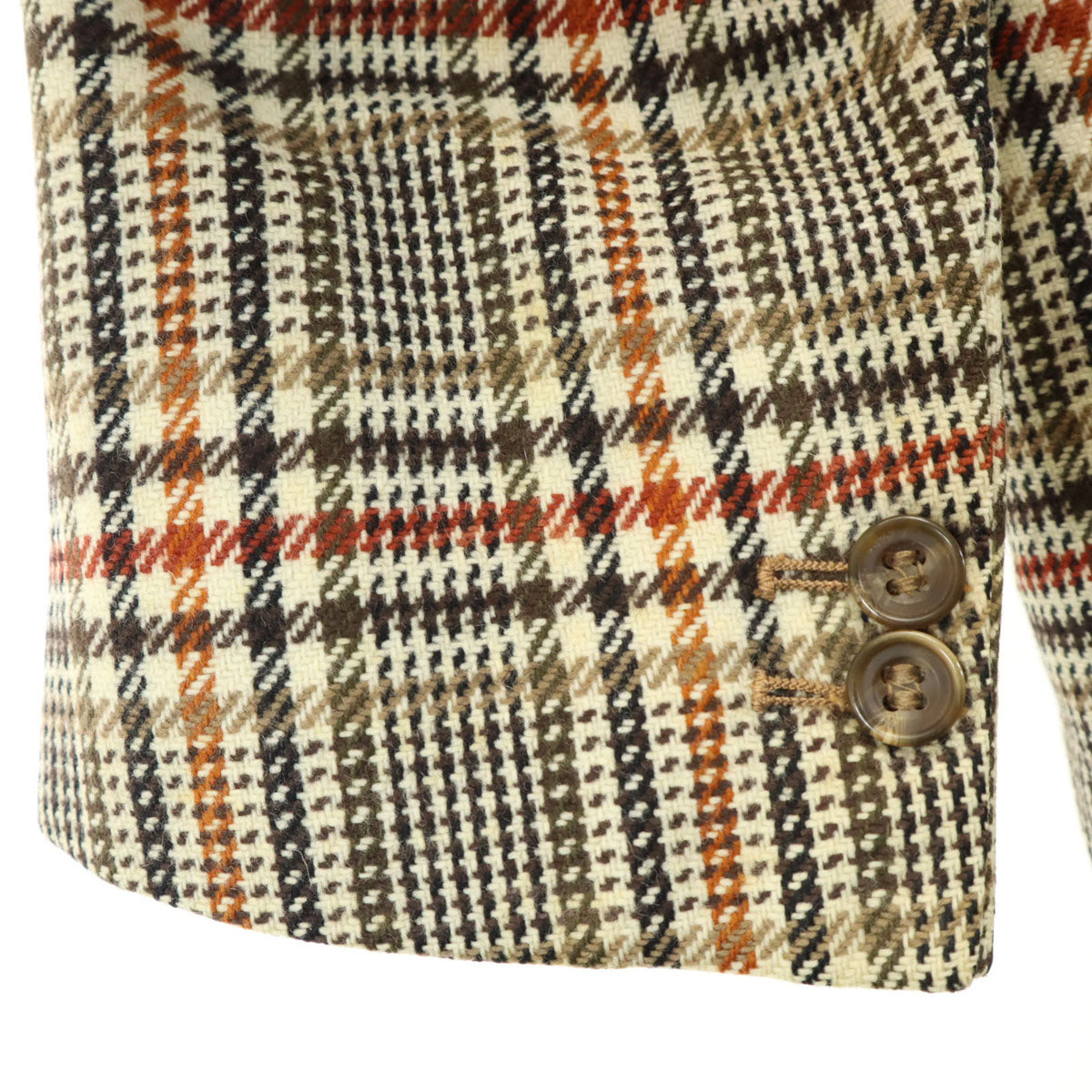 Burberrys バーバリーズ 80s 英国製 ヴィンテージ チェック柄 ツイード テーラードジャケット 38 ベージュ メンズ