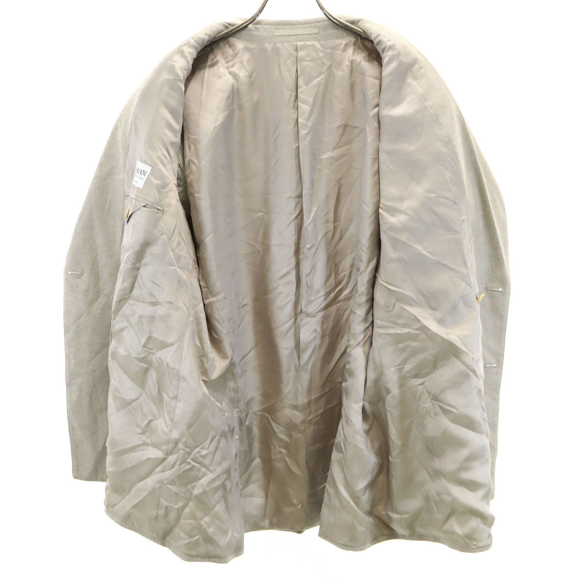 ARMANI COLLEZIONI アルマーニコレッツォーニ 90s イタリア製 オールド ウールライク ダブル テーラードジャケット 52 グレージュ メンズ