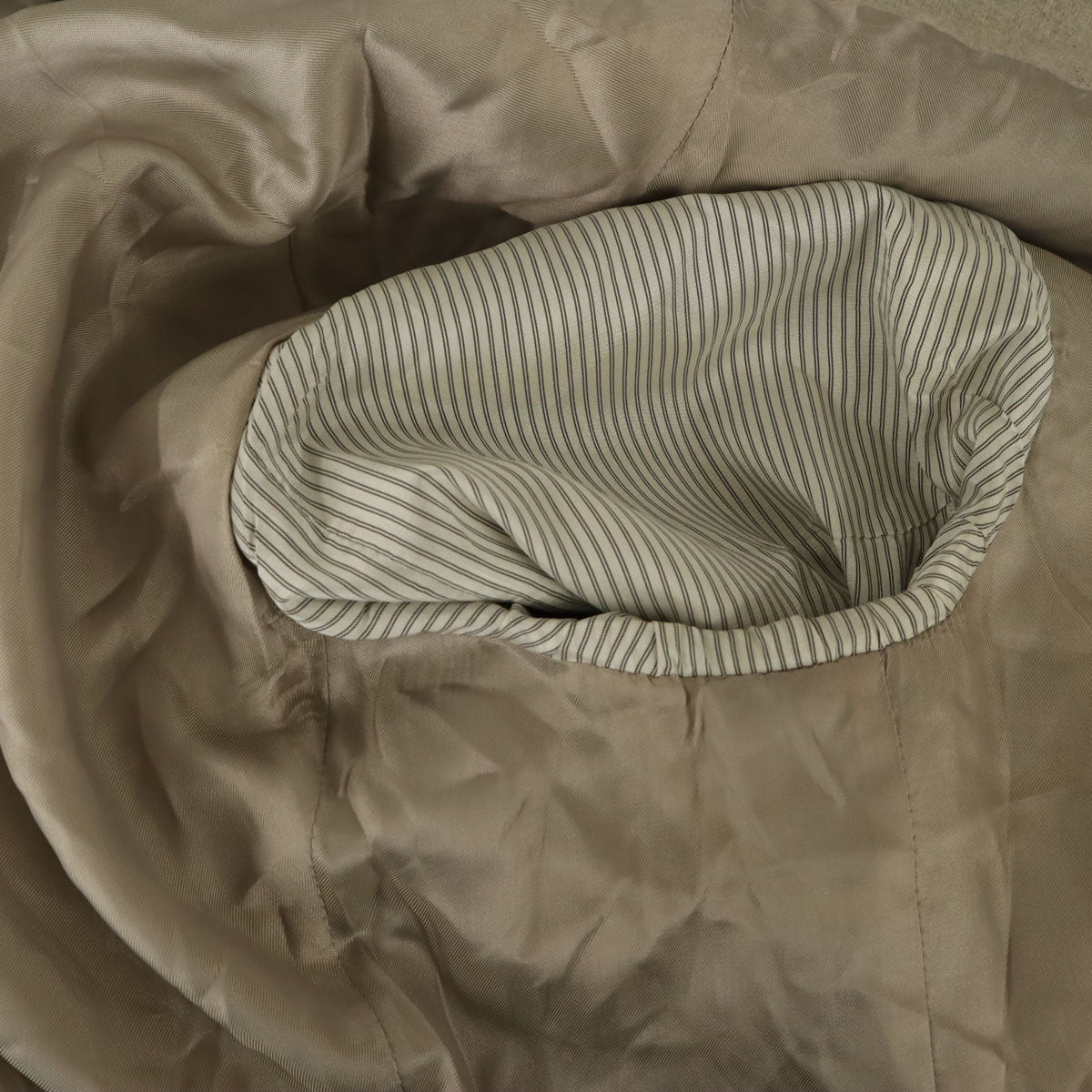 ARMANI COLLEZIONI アルマーニコレッツォーニ 90s イタリア製 オールド ウールライク ダブル テーラードジャケット 52 グレージュ メンズ