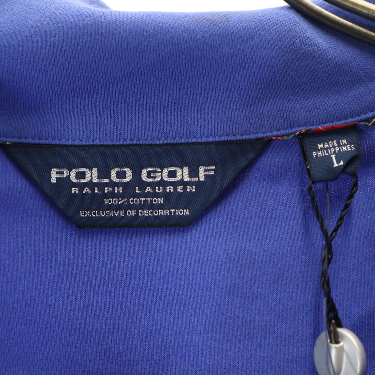 未使用 POLO GOLF RALPH LAUREN ポロゴルフラルフローレン 長袖 ハーフジップ 天竺 カットソー L 青紫 メンズ
