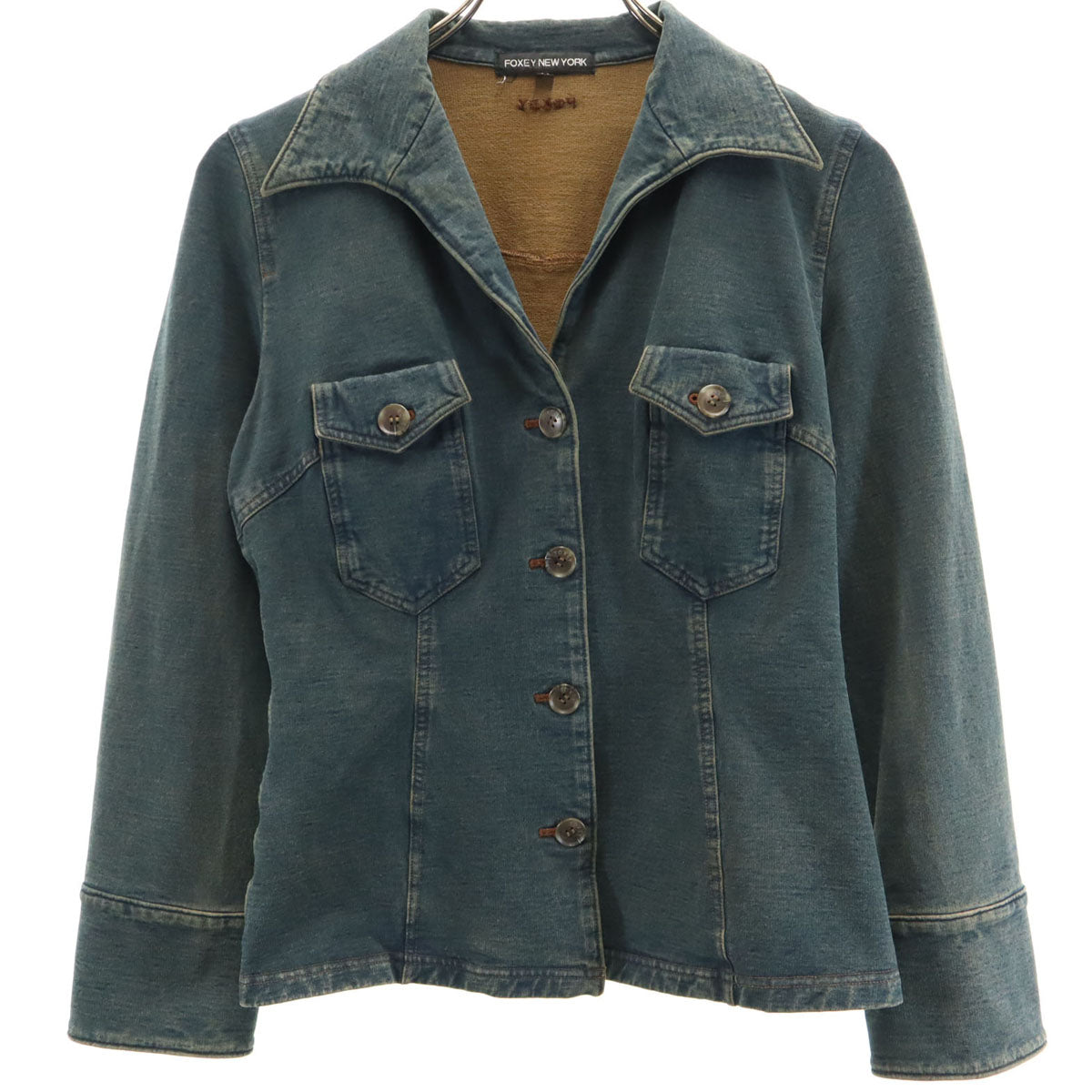 FOXEY NEW YORK フォクシー ニューヨーク 日本製 ジャケット 38 ブルー系 レディース