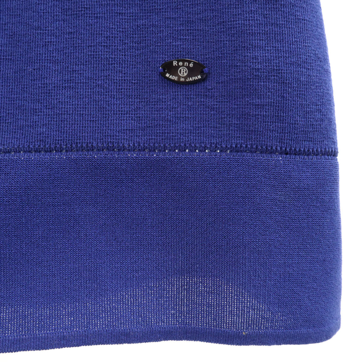 未使用 Rene basic ルネベーシック 日本製 長袖 カーディガン 34 ブルー レディース