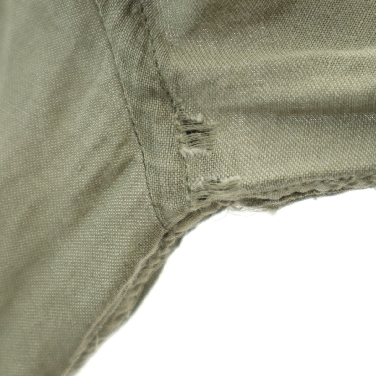 Brunello Cucinelli ブルネロクチネリ リネンブレンド イタリア製 長袖 ミリタリーシャツ S グリーン系 メンズ